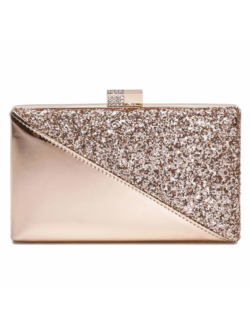 CARIEDO Women's Sparkling Clutch Purse Elegant Glitter Evening Bags Bling Evening Handbag for Dance Wedding Party Prom Bride