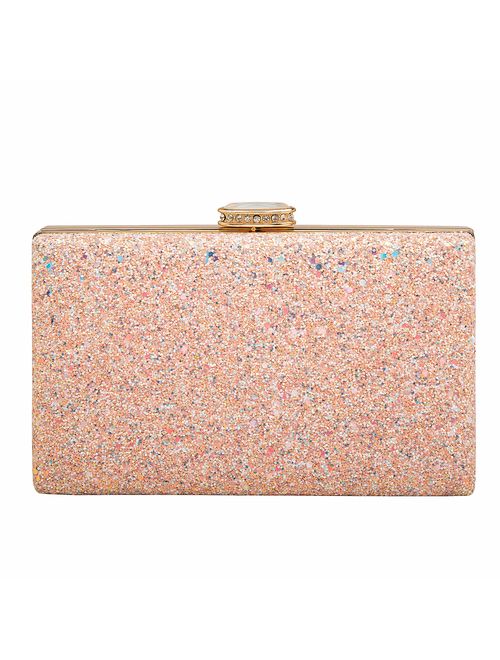 CARIEDO Women's Sparkling Clutch Purse Elegant Glitter Evening Bags Bling Evening Handbag for Dance Wedding Party Prom Bride