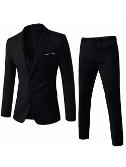 WEEN CHARM Mens Suits 2 Button Slim Fit 3 Pieces Suit