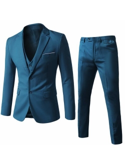 WEEN CHARM Mens Suits 2 Button Slim Fit 3 Pieces Suit