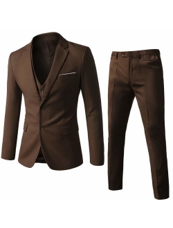 WEEN CHARM Mens Suits 2 Button Slim Fit 3 Pieces Suit