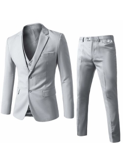 WEEN CHARM Mens Suits 2 Button Slim Fit 3 Pieces Suit