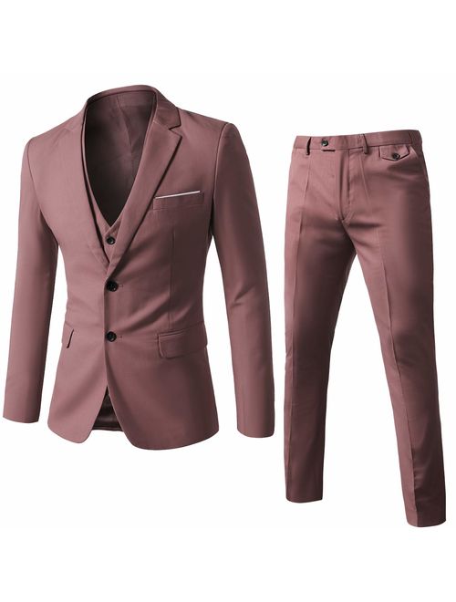 WEEN CHARM Mens Suits 2 Button Slim Fit 3 Pieces Suit