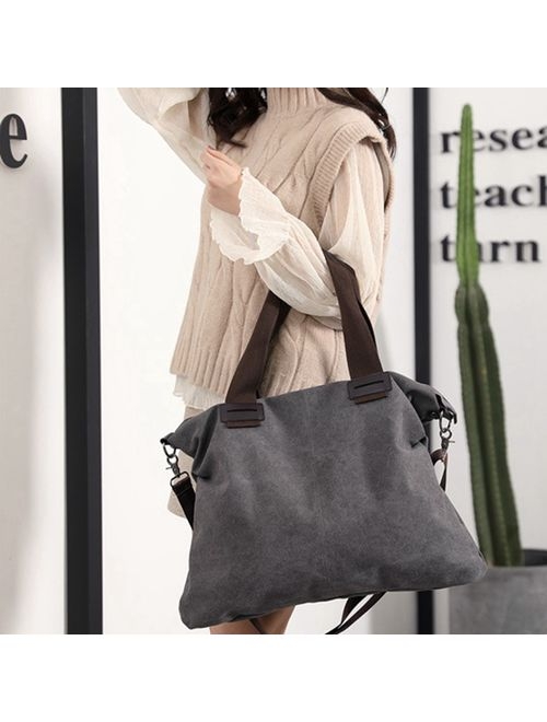 Women's Canvas Vintage Shoulder Bag Hobo Daily Purse Large Tote Top Handle Shopper Handbag