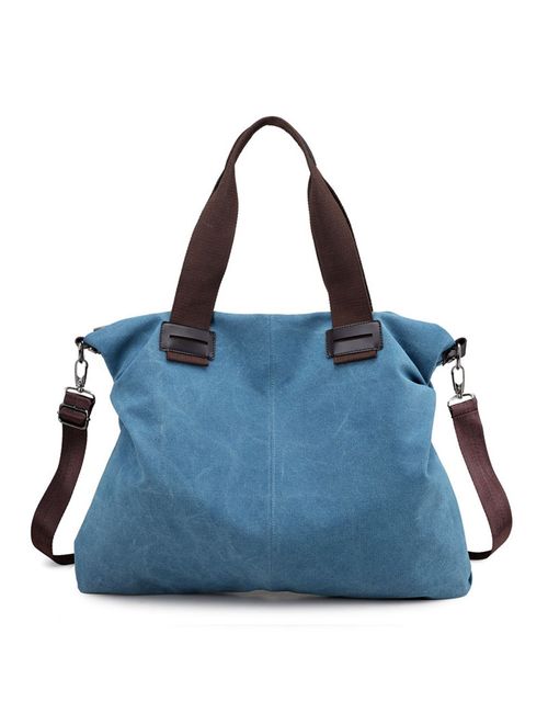 Women's Canvas Vintage Shoulder Bag Hobo Daily Purse Large Tote Top Handle Shopper Handbag