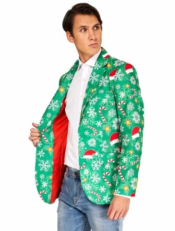 OFFSTREAM Ugly Christmas Jackets for Men in Different Prints - Xmas Sweater Blazer