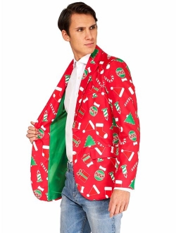 OFFSTREAM Ugly Christmas Jackets for Men in Different Prints - Xmas Sweater Blazer