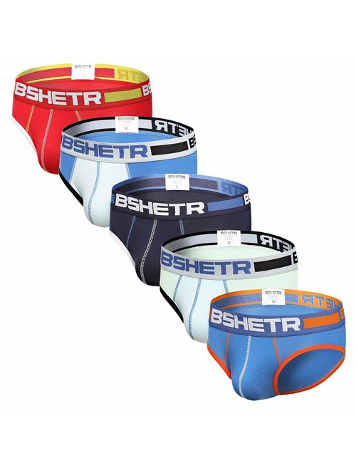 Men's Underwear Briefs 5-Pack Cotton Low Rise Multi Color Soft Underpant