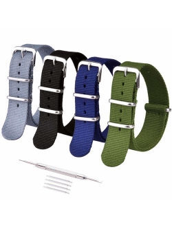 Ritche 16mm 18mm 20mm 22mm 24mm NATO Watch Straps,Nylon Replacement Men Women Bands