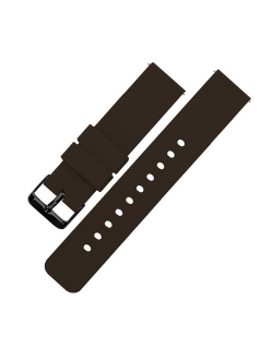 Watch Bands - Soft Silicone Quick Release Straps - Black Buckle - Choose Color & Width - 16mm, 18mm, 20mm, 22mm, 24mm - Silky Smooth Rubber Watch Bands