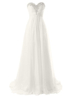 JAEDEN Wedding Dresses Beach Bridal Dresses Chiffon Wedding Gowns Strapless Bride Dress