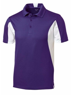 Joe's USA Men's Moisture Wicking Side Blocked Micropique Polo's- Regular, Big and Tall Sizes