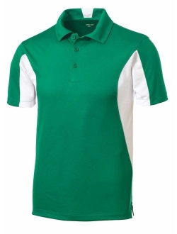 Joe's USA Men's Moisture Wicking Side Blocked Micropique Polo's- Regular, Big and Tall Sizes