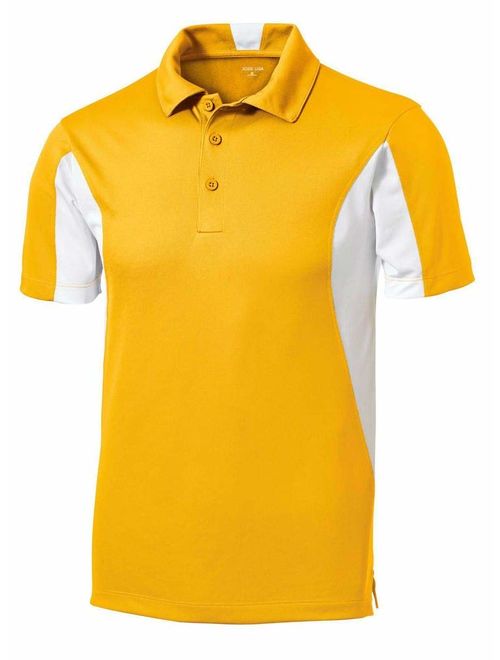 Joe's USA Men's Moisture Wicking Side Blocked Micropique Polo's- Regular, Big and Tall Sizes