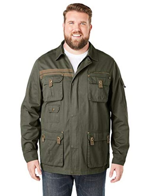 Boulder Creek Men's Big and Tall Multi-Pocket Twill Jacket