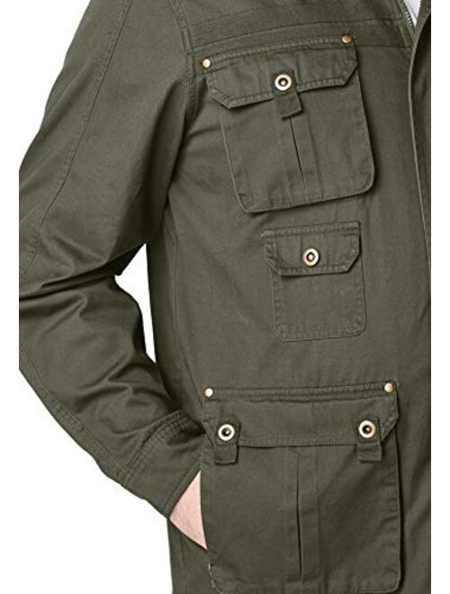 Boulder Creek Men's Big and Tall Multi-Pocket Twill Jacket