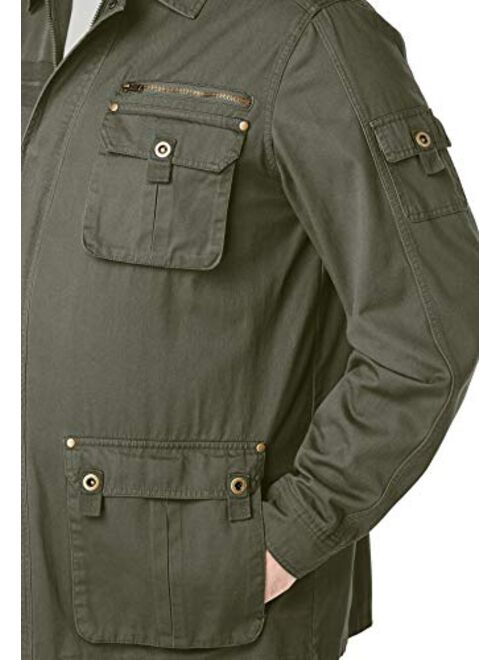 Boulder Creek Men's Big and Tall Multi-Pocket Twill Jacket