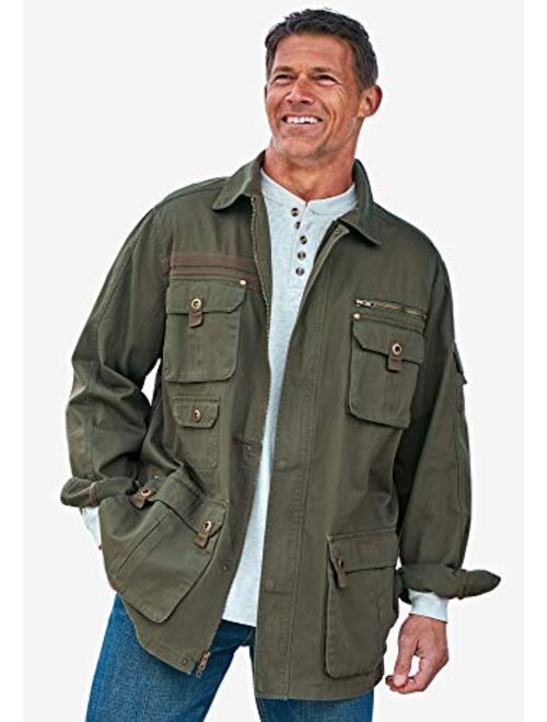 Boulder Creek Men's Big and Tall Multi-Pocket Twill Jacket