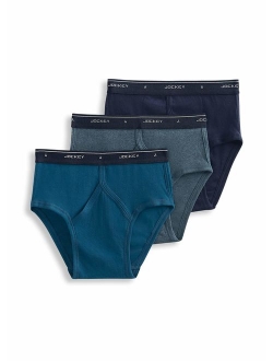 Men's Cotton Solid Underwear Classic Low-Rise Brief - 3 Pack