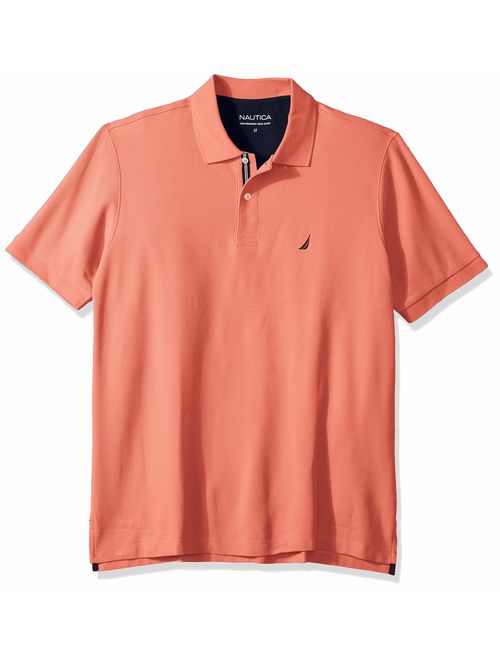 Nautica Men's Big and Tall Classic Fit Short Sleeve Solid Performance Deck Polo Shirt