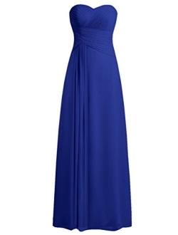 JAEDEN Bridesmaid Dress Prom Dresses Long Sweetheart Chiffon Evening Gown Pleat Strapless