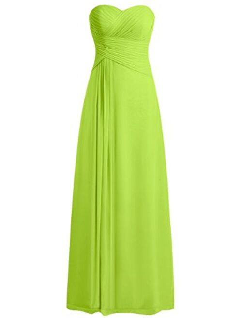 JAEDEN Bridesmaid Dress Prom Dresses Long Sweetheart Chiffon Evening Gown Pleat Strapless