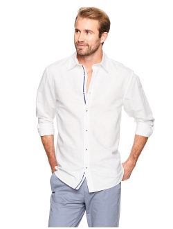 Isle Bay Linens Men's Standard-Fit Long Sleeve Casual Shirt