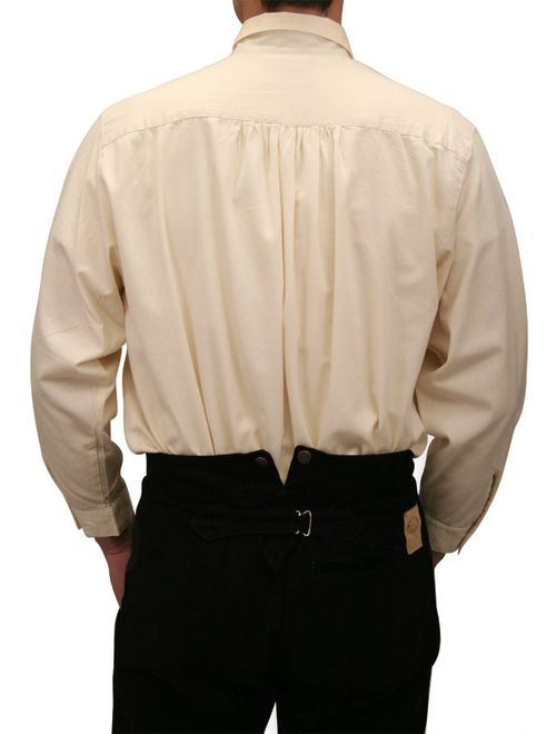 Historical Emporium Men's Edwardian Round Club Collar Dress Shirt