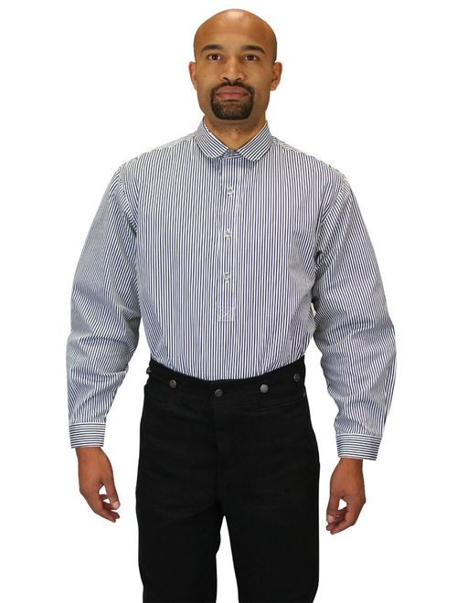 Historical Emporium Men's Edwardian Round Club Collar Dress Shirt