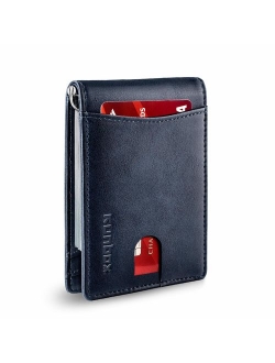 Minimalist Slim Bifold Front Pocket Wallet for Mens with RFID Blocking