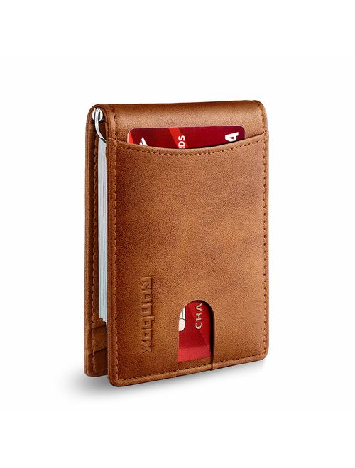 Minimalist Slim Bifold Front Pocket Wallet for Mens with RFID Blocking