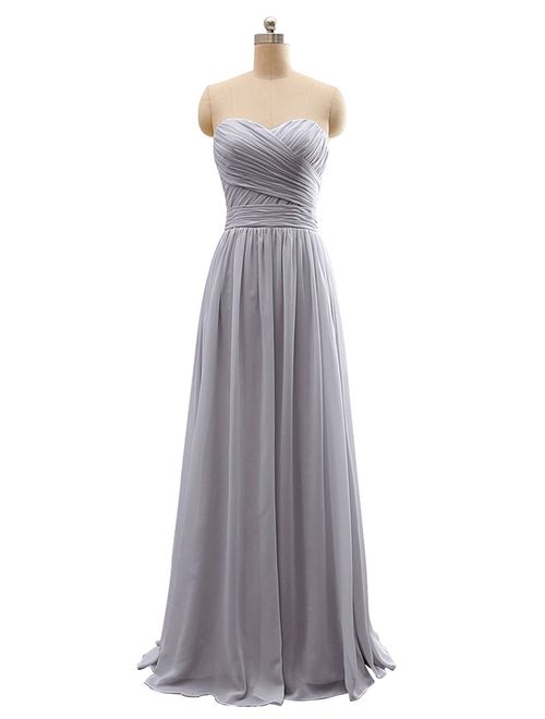 Ever Girl Women's Bridesmaid Chiffon Prom Dresses Long Evening Gowns