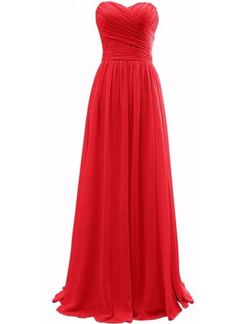 Ever Girl Women's Bridesmaid Chiffon Prom Dresses Long Evening Gowns