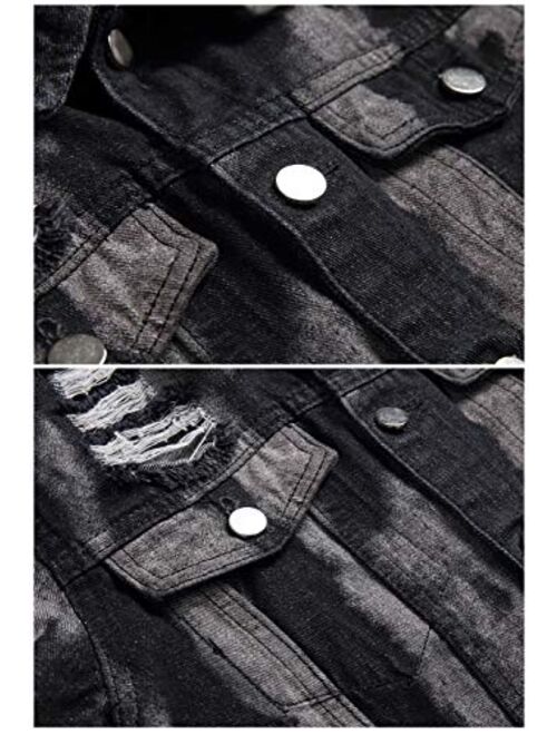 Lzler Men's Classic Ripped Slim Jean Jacket