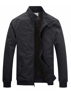 WenVen Men's Causal Cotton Bomber Jacket Classic Outerwear Coat