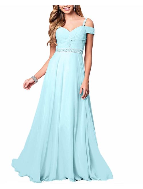 Roiii Women's Elegant Formal Bridesmaid Evening Gown Sleeveless Ruched Party Cocktail Maxi Long Dress