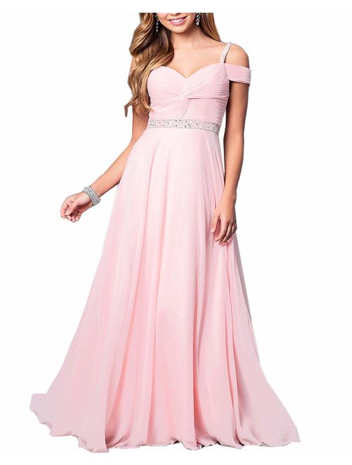 Roiii Women's Elegant Formal Bridesmaid Evening Gown Sleeveless Ruched Party Cocktail Maxi Long Dress