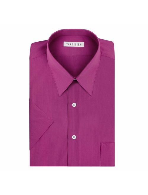 Van Heusen Men's Short Sleeve Dress Shirt Regular Fit Poplin Solid