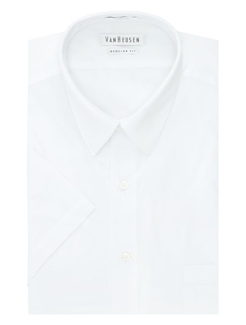 Van Heusen Men's Short Sleeve Dress Shirt Regular Fit Poplin Solid