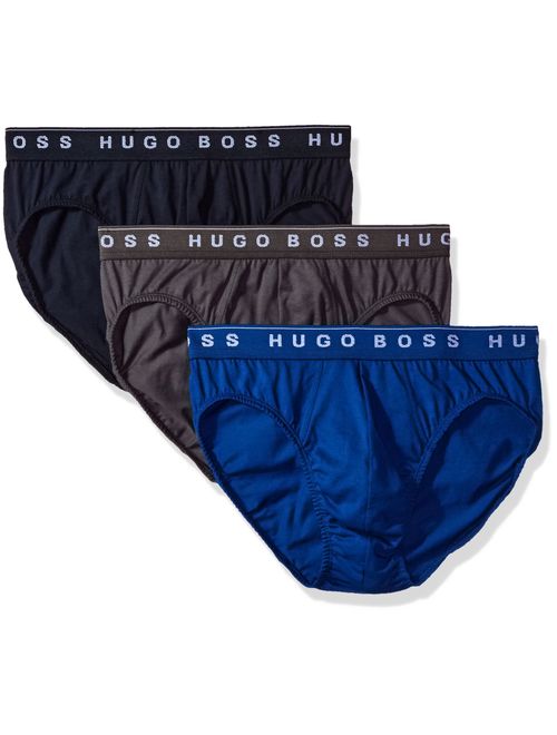 Hugo Boss Men's Cotton Solid Elastic Waist 3 Pack Mini Brief