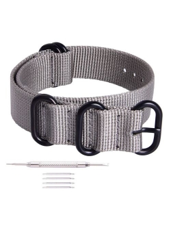 Ritche 18mm 20mm 22mm 24mm NATO Strap with Black Heavy Buckle Watch Band