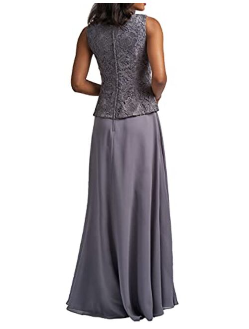 Cdress Chiffon Mother of The Bride Dresses with Jacket Long Evening Formal Gowns Plus Size Lace Prom Dress