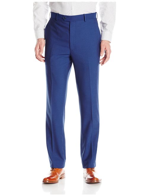 Adolfo Men's Micro Tech Slim Fit Flat Front Suit Pant