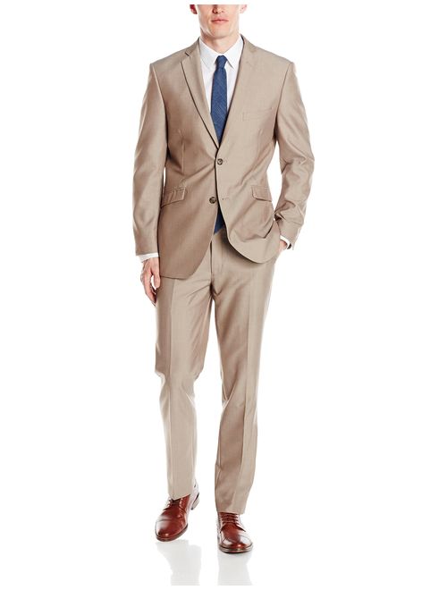 Adolfo Men's Micro Tech Slim Fit Flat Front Suit Pant