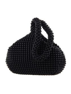 ele ELEOPTION Women Black Clutch Purse Fit 5.5 inch Phones Women's Evening Clutch Triangle Lady beaded Evening Bag for Cocktail Wedding