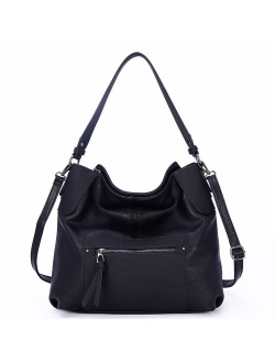 Women Handbag Shoulder Bags PU Leather Top-handle Hobo Bags Mutipocket Purses Leather