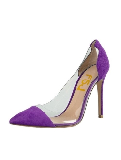Women Elegant Stiletto Clear Pumps High Heels Slip On Sandals Party Wedding Dress Shoes Size 4-15 US