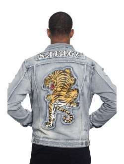 Victorious Hooded Distressed Denim Jacket