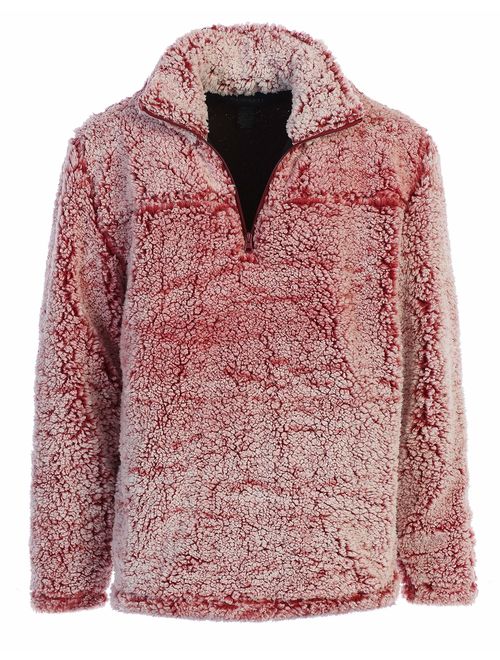 Gioberti Men and Women Super Soft Sherpa 1/4 Zip Pullover Sweater