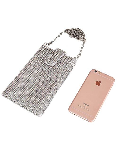 Evening Handbags Clutch Purses for Women Metal mesh Small Crossbody Bag Cell Phone Purse Wallet